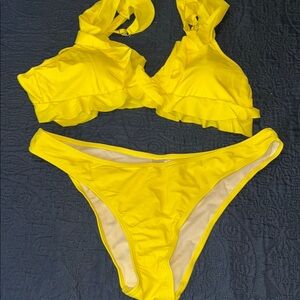 Yellow Ruffled Bikini Set